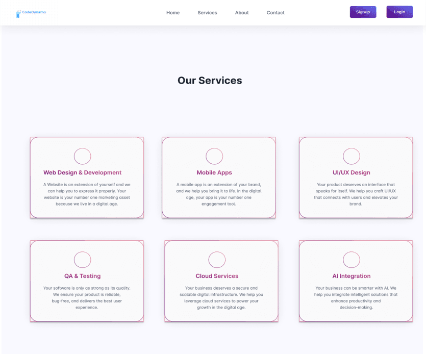 CodeDynamo Services Website